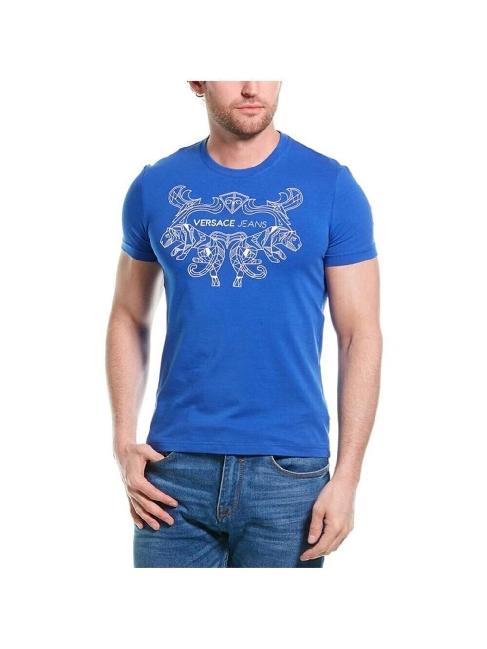 Versace Jeans T-Shirt Blue/Gold Size S Authentic